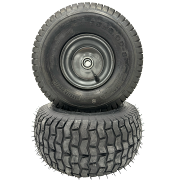 Set of 2 - 15x6.00-6 Lawn Mower Wheel - 3/4 Inch Axle, 3 Inch Centered Hub