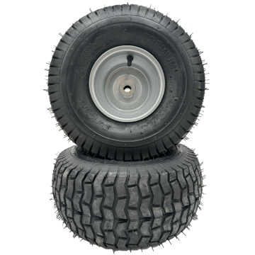Set of 2 - 15x6.00-6 Silver Lawn Mower Replacement Wheel - Fits 3/4 Inch Axle