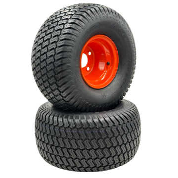 Set of 2 - 20x10-8 Grass Master Turf Orange Wheel Assembly