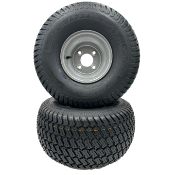 Set of 2 - Silver 20x10.00-8 Lawn Mower Tire and Rim (Compatible with Husqvarna)