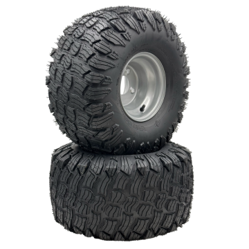 Set of 2 - Silver 20x10.00-8 Reaper Turf Wheel Assembly