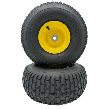 Set of 2 - 15x6.00-6 Lawn Mower Wheel - 3/4 Inch Axle, Centered Hub