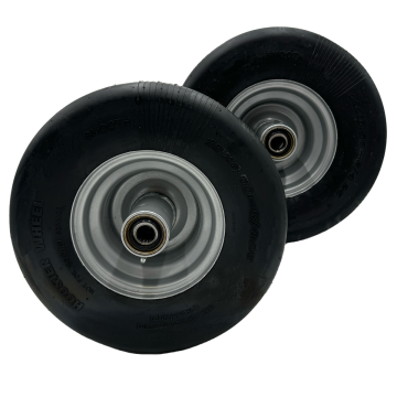 Set of 2 - 13x6.50-6 Smooth Silver Wheel - Compatible with Super Z 604898, 789537