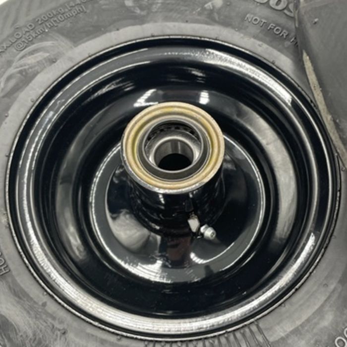 f5.6のハロー1/125のサヨナラ SET of 2 - 13x5.00-6 Flat Free Black Wheel Assembly - 3/4 Inch Hub