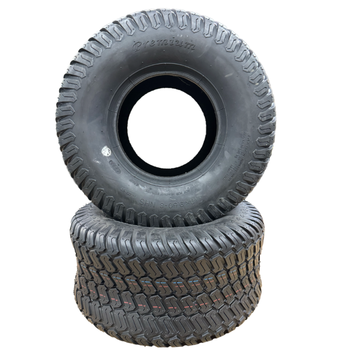 Set of 2 - 18x9.50-8 2 Ply Turf Tire - Direct Replacement for Toro