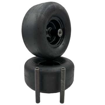 Set of 2 - 11x6.00-5 Flat Free Wheel Assembly