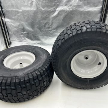Set of 2 - 20x8.00-8 Dark Gray Lawn Mower Turf Tire and Wheel - 3/4 Inch Axle, 2.90 Inch Hub, Compatible with Part 490-327-0002 and More