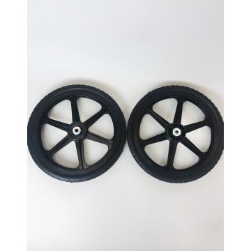 Set of 2 16x1.75 Diamond Tread Black Plastic Wheel - Replaces DR Power 147611